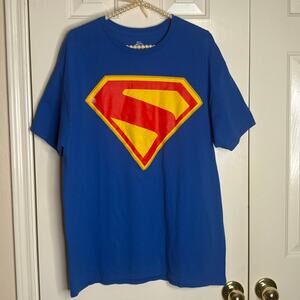 Superman‎ T-Shirt Blue with Red & Yellow Logo DC Comics Size L (42/44)